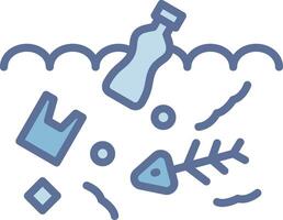 Plastic Pollution UX Focused Shape Symbol vector
