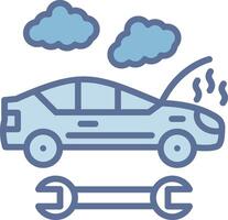Broken Car Solid Fill Symbol Style vector