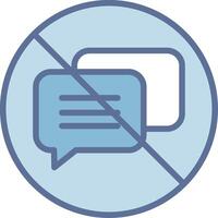No Chat Futuristic App Badge Design vector