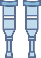 Crutch Color Block Badge Symbol vector