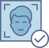 Facial Recognition Thin Graphic Shape Design vector