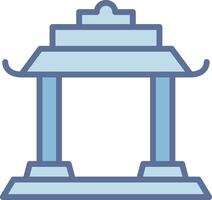 Temple Gate Muted Color Design Layout vector