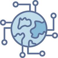 Global Connection Interface Line Graphic Element vector