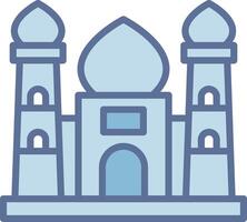 Taj Mahal Color Stroke Symbol Graphic vector