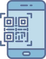 Qr Code Scan Interface Line Graphic Element vector