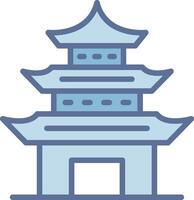 Pagoda Clean Frame Object Illustration vector