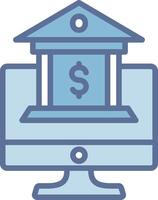 Mobile Banking Thin Line Element Structure vector
