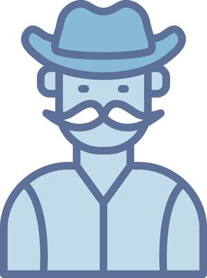 Cowboy Soft Outline Graphic Shape