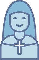 Nun Bold Outline Badge Artwork vector