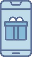 Gift Box Minimal Design Badge Artwork vector