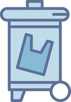 Trash Bin High Contrast Badge Design vector