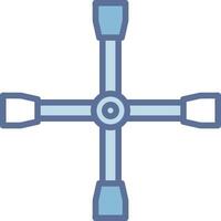 Cross Wrench Color Stroke Symbol Graphic vector