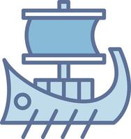 Trireme Cool Tone Form Structure vector