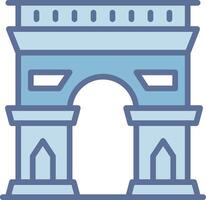 Arch Of Triumph Isometric Web Illustration Element vector