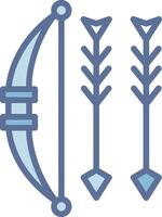 Bow And Arrow Bold Outline Badge Artwork vector
