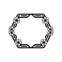 Geometric Floral Frame Modern Minimalist vector