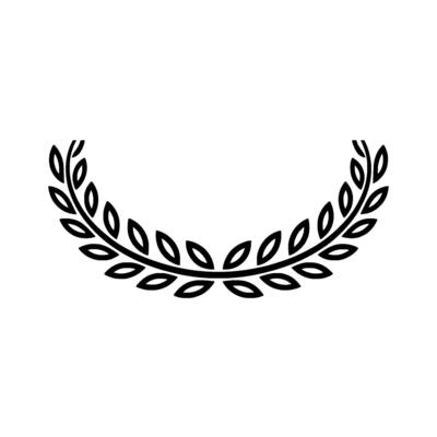 Minimalist Laurel Wreath on Light Gray Background