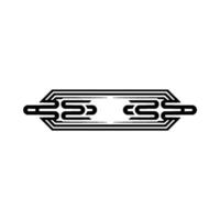 Minimalist Abstract Decorative Border Element, Black on White vector
