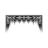 Decorative Icicle Frame Minimalist Winter , Isolated vector
