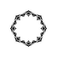 Geometric Decorative Black Circular Frame on White Background vector
