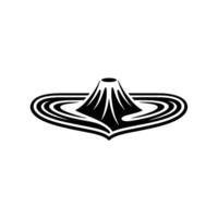 Minimalist Volcano , Black White, Modern vector