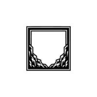 Geometric Mountain Frame - Minimalist Black White vector