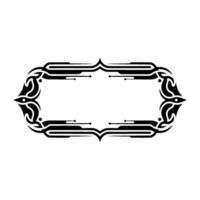 Elegant Black Frame with Geometric Tribal Pattern vector