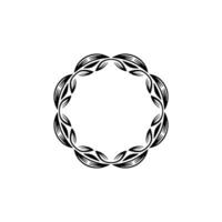 Floral Frame Monochromatic Element vector