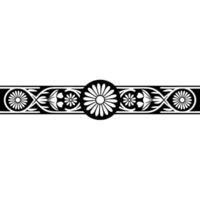 Elegant Black White Floral Border , Repeating Pattern vector