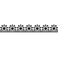 Black Daisy Border on White Element vector