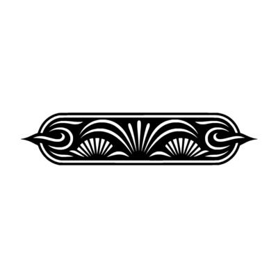 Elegant Black Ornamental Border Element - Art Deco
