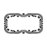 Elegant Black White Decorative Frame, Botanical Element vector