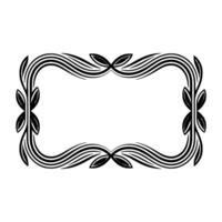 Art Deco Frame with Leaf Elements on Neutral Background vector
