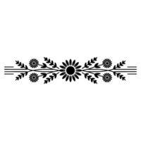 Floral Border in Black White, Minimalist vector