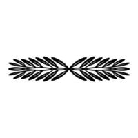 Symmetrical Black Leaf Border on Cream Background vector
