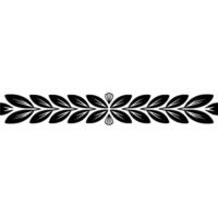 Black Leaf Border on White Elegant Element vector