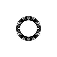 Elegant Black White Circular Decorative Frame on White Background vector