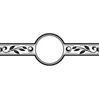 Minimalist Ornamental Circle Floral Border on White vector