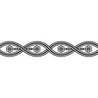 Elegant Floral Border, Black and White Pattern, Minimalist vector