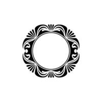 Elegant Black White Circular Frame , Flourish Ornament, Invitation Border vector