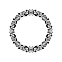 Elegant Floral Circle Frame, Minimalist , Decorative Element vector