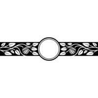 Art Nouveau Floral Ornament with Circular Frame, Minimalist vector