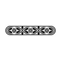 Minimalist Floral Border Elegant Decorative Element in Black White vector