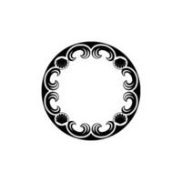 Elegant Art Deco Circular Frame with Seashell Motif on White Background vector