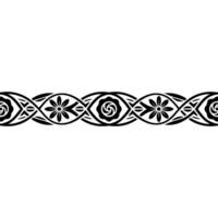 Floral Pattern Border - Black on White, Decorative Element vector