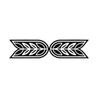 Minimalist Black Leaf Motif on White, Decorative Element vector