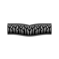 Minimalist Forest Silhouette Black Trees on White Background vector