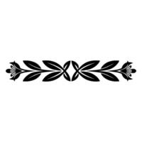Elegant Floral Border Element in Black, Decorative Line Art vector
