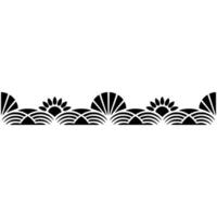Minimalist Art Deco Border Sunburst and Wave vector