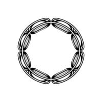 Decorative Geometric Circle Frame, Minimalist , Elegant Black White vector